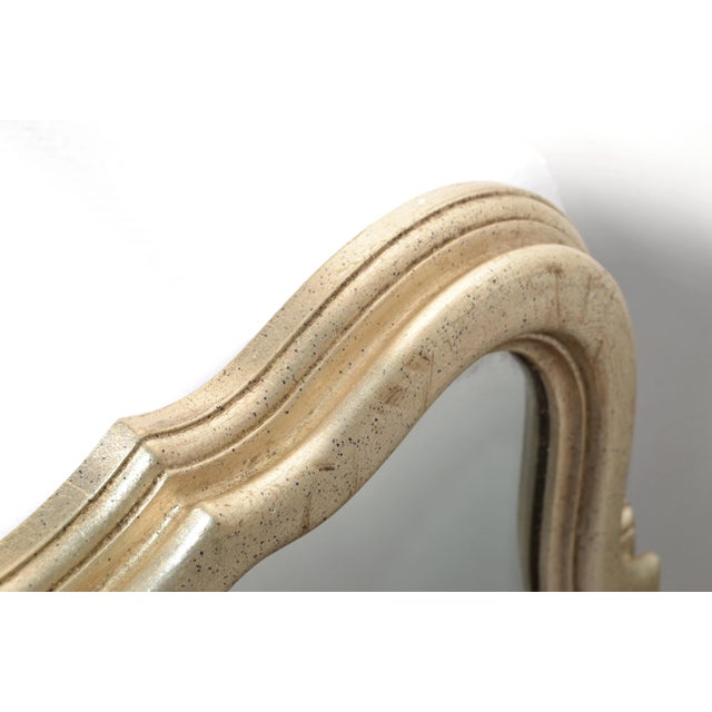 Silver Karges Furniture Vintage Curved French Provincial Platinum Silver Finish Wall Mantle Mirror For Sale - Image 8 of 12