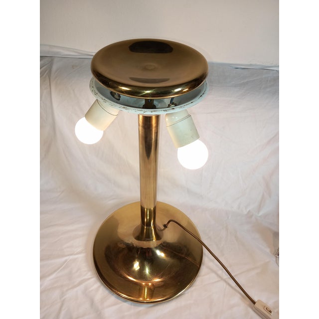 Metal Large Murano Glass Table Lamp by F. Fabbian for Mazzega, 1960s For Sale - Image 7 of 14