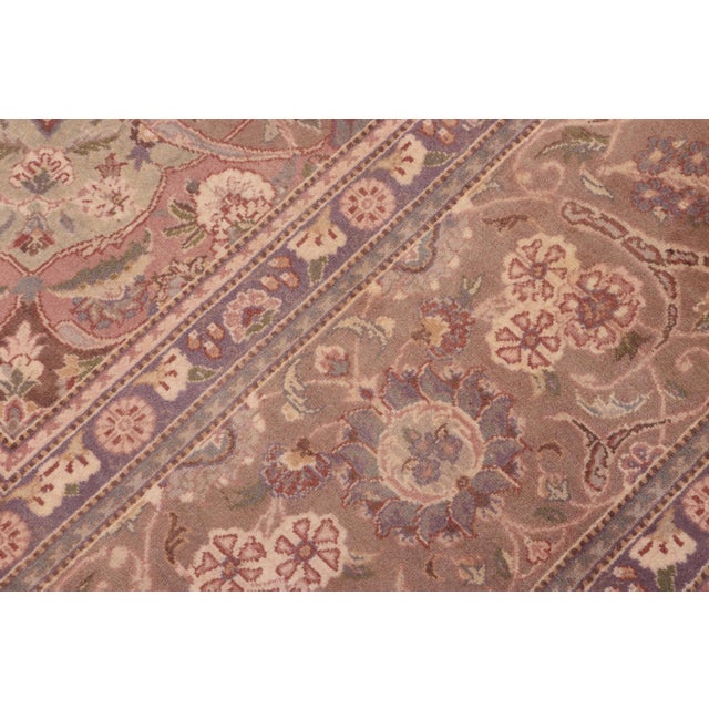 Medallion Kashan Pak-Persian Ivory/Brown Wool Rug - 10'1'' X 13'6'' For Sale In New York - Image 6 of 8