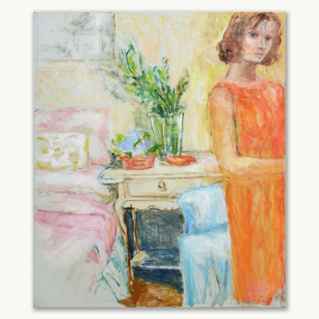 Self Portrait of Jean Hannon. Signed by the artist in the lower right corner. Jean Hannon grew up in Boston and attended...