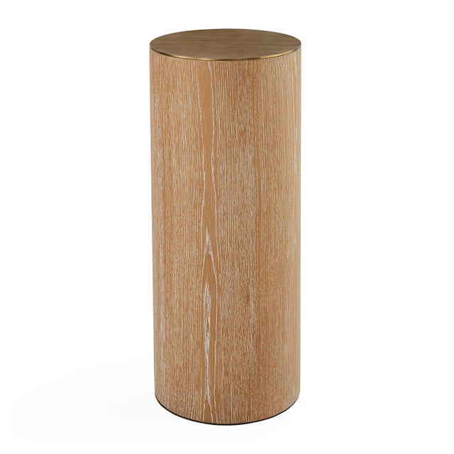 Bespoke Oak. A hardworking cerused oak base topped with antique brass. A decorator's secret weapon, pedestals are the...