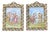 Pair French Limoges Porcelain Plaques in Ornate Gilt Metal Frames. Early 20th C. For Sale