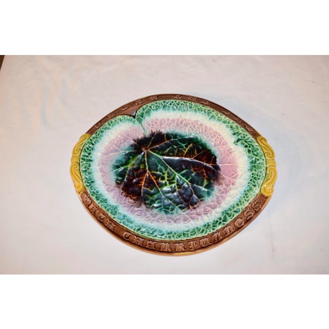 Victorian 19th C Majolica Bread Tray For Sale - Image 3 of 9