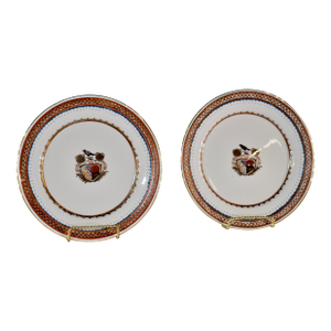 Pair of 19th Century Armorial Plates