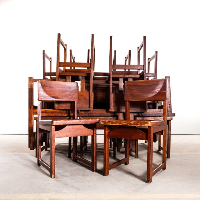 Mid-Century Tan Pitch Pine Cube Dining Chair, 1950s For Sale - Image 11 of 11