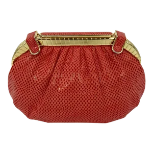 Judith Leiber Red Lizard Clutch