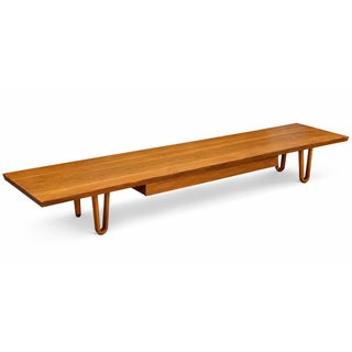 Mid-Century Modern Edward Wormley for Dunbar Long John Walnut Coffee Table For Sale