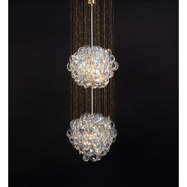 Delicate Gilt Brass Crystal Chandelier by Palwa, 1970s For Sale - Image 13 of 14