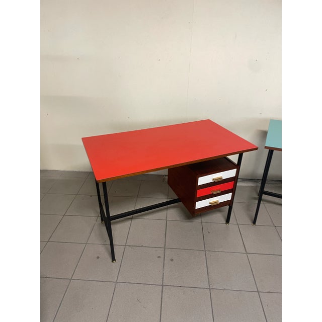 Metal Desk with Colored Formica Top, 1960s For Sale - Image 7 of 11