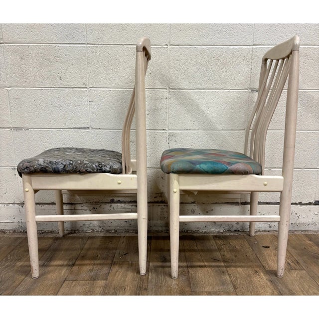 Blue Vintage Danish Mid Century Modern MCM Benny Linden Style Tailback Dining Chairs For Sale - Image 8 of 10