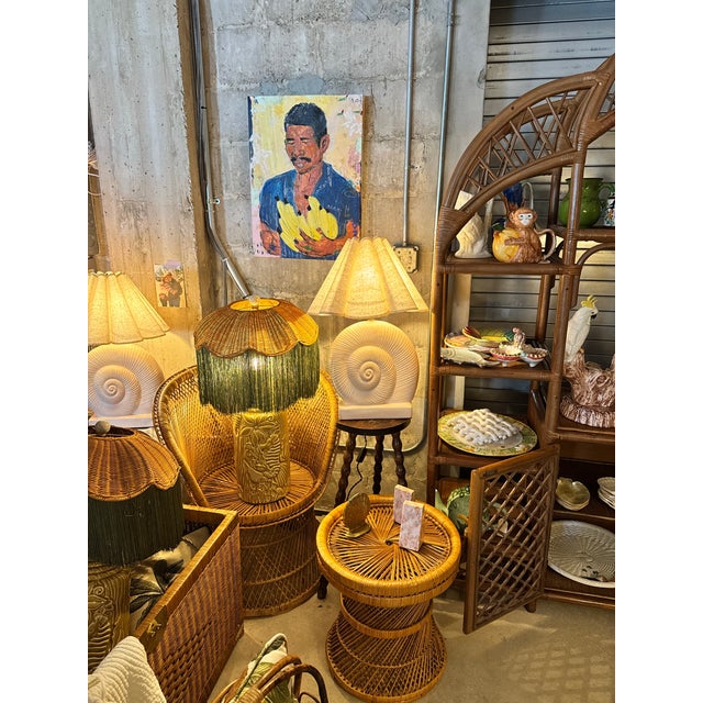 Vintage Pink Plaster Sculptural Nautilus Shell Table Lamps, a Pair — Hollywood Regency, Rewired For Sale - Image 9 of 9