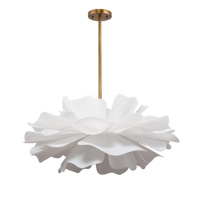 Jamie Young Zinnia Large Chandelier in White Acrylic For Sale In Los Angeles - Image 6 of 11