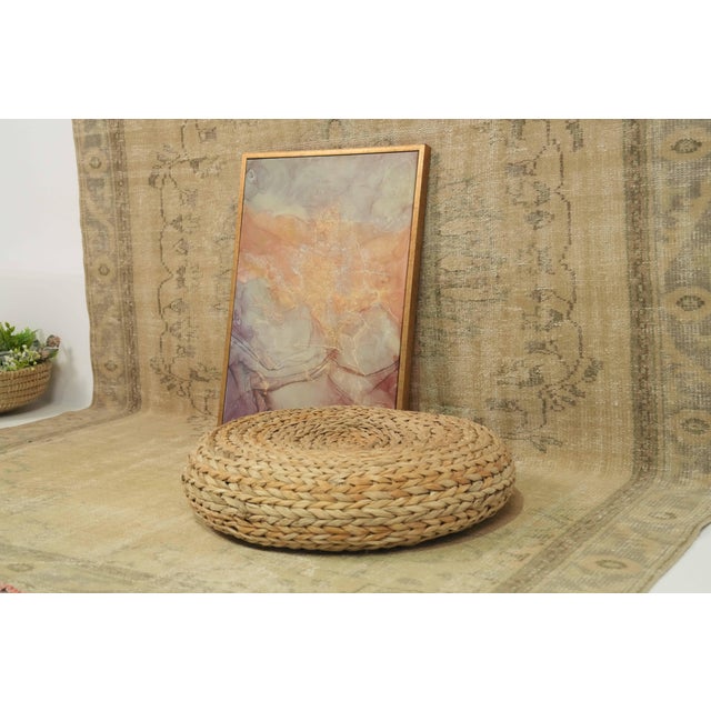 1970s Vintage Turkish Handmade Wool Cotton Beige Area Rug For Sale - Image 12 of 13