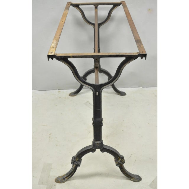 Antique French Victorian Cast Iron Pastry Table Base Marble Top Console Table For Sale - Image 16 of 18