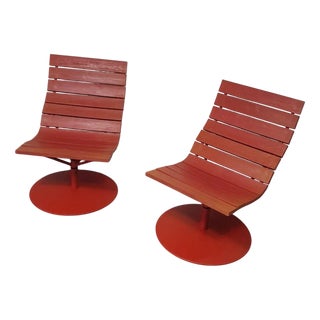 Red Brygga Swivel Armchairs by Marcus Arvonen for Ikea, 2009, Set of 2 For Sale