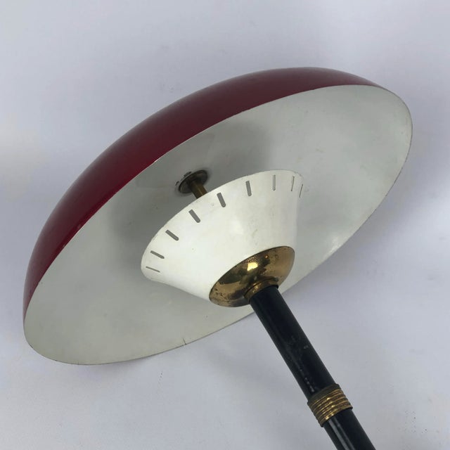 1950s Vintage Italian Brass and Lacquer Table Lamp, 1950s For Sale - Image 5 of 13