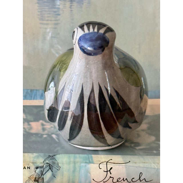 Green Vintage Tonala Pottery Bird Figurine Folk Art Mexican For Sale - Image 8 of 10