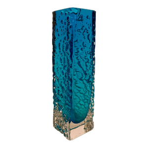 1960s Whitefriars Kingfisher Blue Nailhead Vase