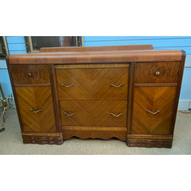 Mid 20th Century Vintage Art Deco Waterfall Sideboard Chairish