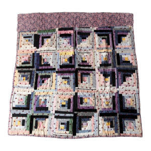 Vintage Handmade Log Cabin Quilt