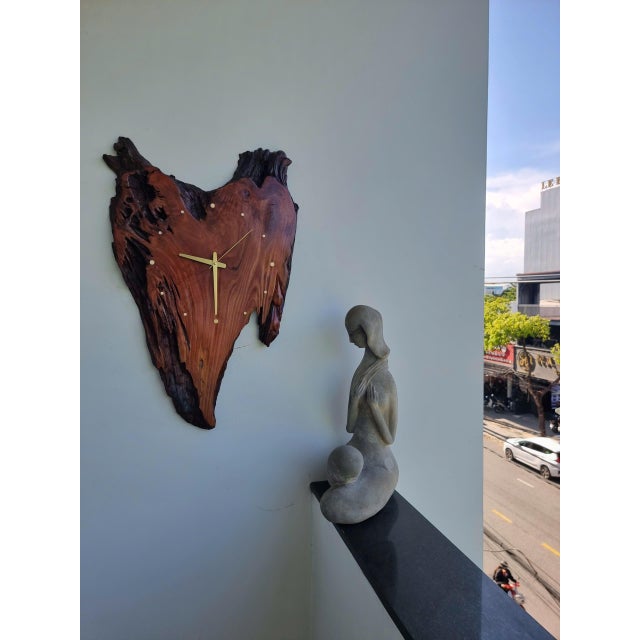 Bleeding Heart - One-of-a-Kind Handcrafted Driftwood Wall Clock Sculpture For Sale - Image 4 of 18