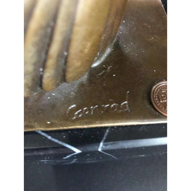 Metal Art Deco Bronze Flying Pigeon Statue from Coenrad, the Netherlands, 1930s For Sale - Image 7 of 8