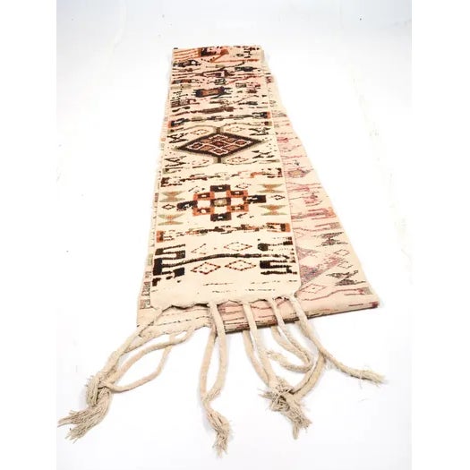 Long Vintage Wool and Cotton Pictorial Textile Runner For Sale - Image 13 of 13