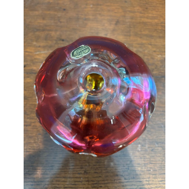Mid-Century Chribska Art Glass Set by Joseph Hospodka- 3 Piece Bohemian Cranberry and Amber Collection For Sale - Image 9 of 11