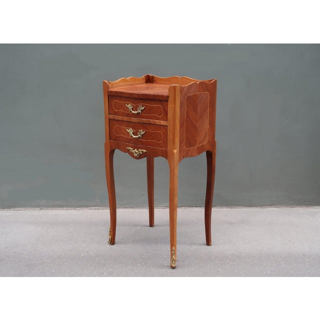 French Antique Louis XV Style Side Table Nightstand For Sale - Image 4 of 11
