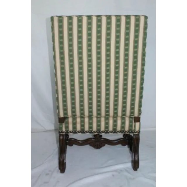 French Antique Walnut French Louis XIII Os De Mouton Style Throne Chair, Circa 19th Century For Sale - Image 3 of 6