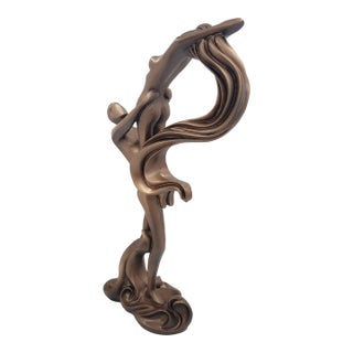 Rare Jaru California HMG 27.5" Modernist Man Lifting Woman Sculpture 1985 For Sale