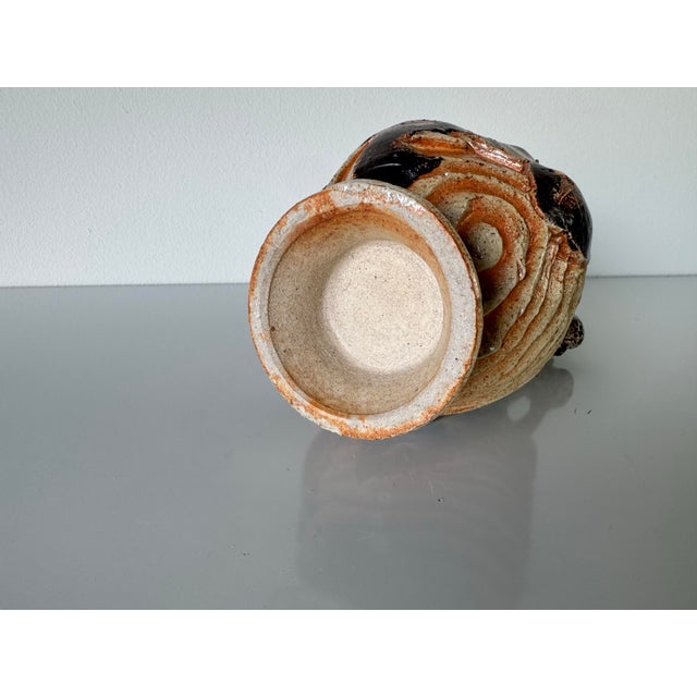 1980s Vintage Organic African Folk Art Style Sculptural Pottery Vase For Sale - Image 12 of 12