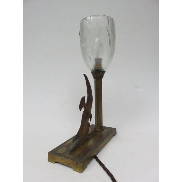 Art Nouveau Seagull Table Lamp For Sale - Image 4 of 17
