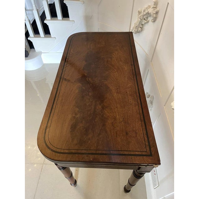 Antique George III Mahogany Card Table, 1820s For Sale - Image 9 of 15