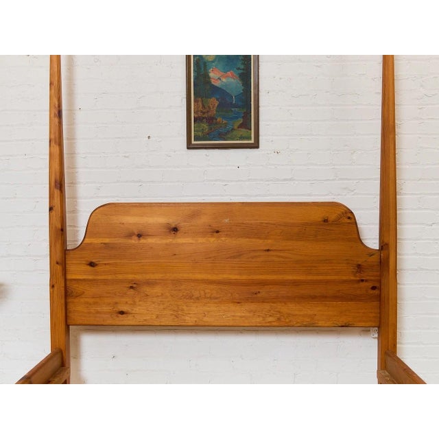 Mid 20th Century Pine Rustic Vintage Bed and Post For Sale - Image 5 of 8