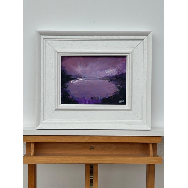 Violet Reflections at Dusk - Miniature Art by Contemporary British Artist 2025 For Sale - Image 6 of 12