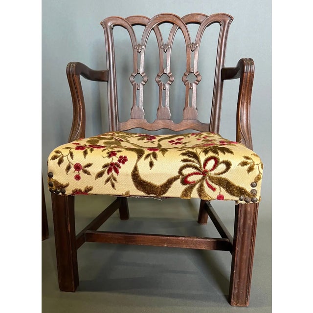 Pair of Late 19th-Early 20th Century Georgian Mahogany Childrens Armchairs For Sale - Image 4 of 7