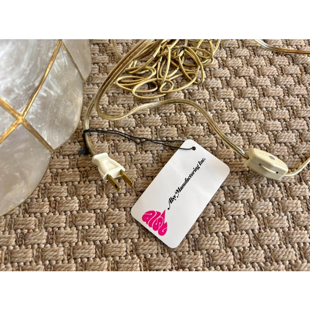 Metal 1980s Capiz Shell Hanging Lamp For Sale - Image 7 of 9