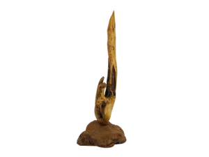 Brutalist Abstract Sculpture in Wood, 2010
