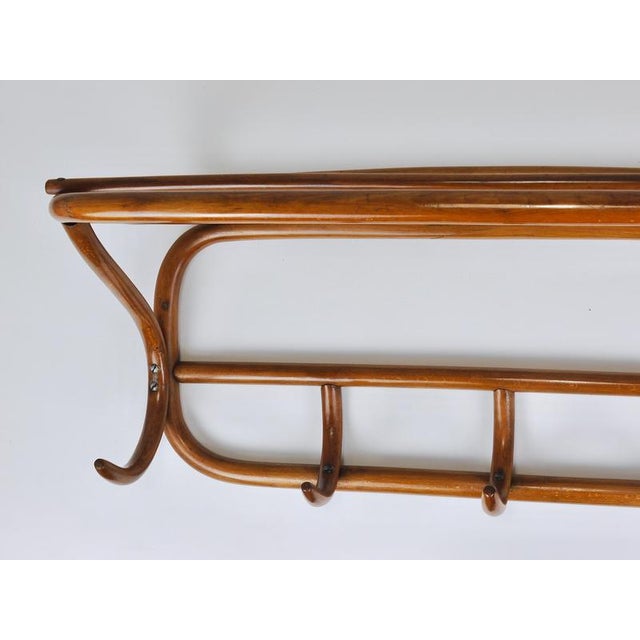 Wood Art Nouveau Secessionist Bentwood Wall Coat Rack from Thonet, Austria, 1900s For Sale - Image 7 of 18