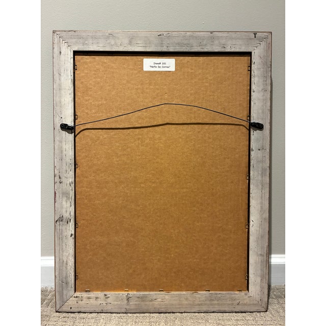 Late 20th Century Vintage French Nèfle De Correa Botanical Fruit Print in Distressed Black & Gold Frame For Sale - Image 5 of 5