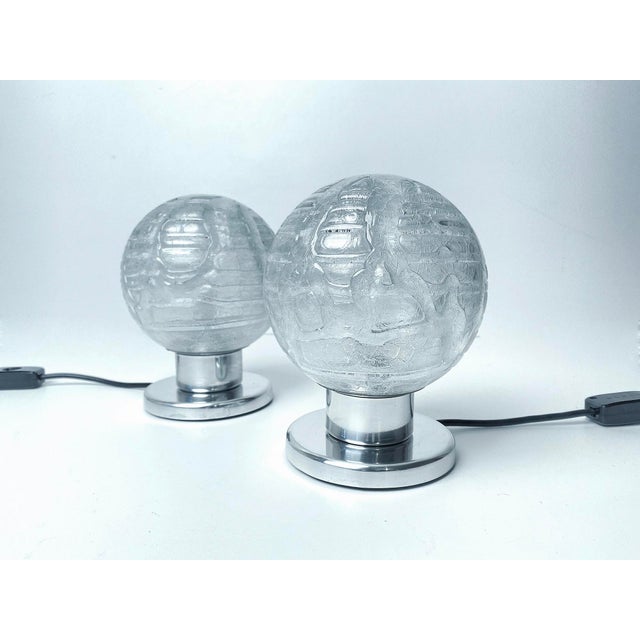 Silver Vintage Space Age Table Lamps from Doria, 1970s, Set of 2 For Sale - Image 8 of 18