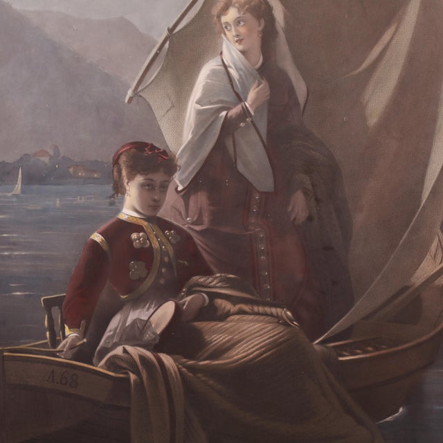 Mid 19th Century Le Lac Mezzotint Engraving After Constant Joseph Brochart by Pierre Cottin 1869 Goupil For Sale - Image 5 of 14