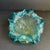Art Glass Dish Turquoise Gold Bullicante Bubbles Mid Century Italian Murano For Sale - Image 6 of 10