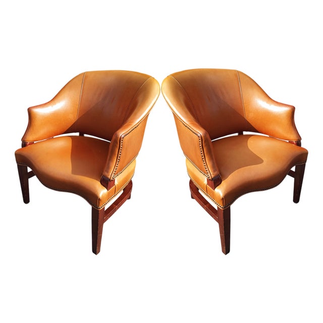 1980s Exquisite Pair of Vintage Barrel Chairs by Esteemed St. Timothy Furniture. For Sale