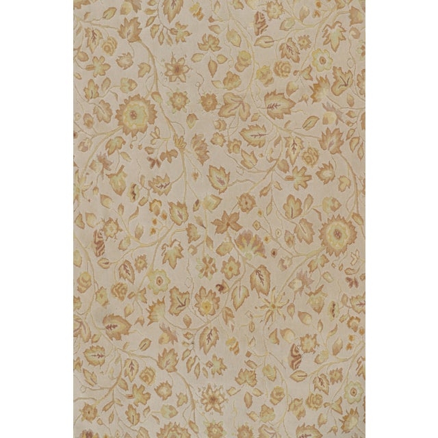 Traditional Rug & Kilim’s Tudor Style Rug in White With Beige-Brown Floral Patterns For Sale - Image 3 of 7