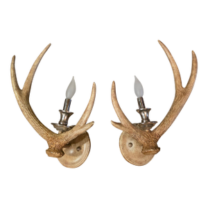 Pair of Faux Antler Wall Sconces