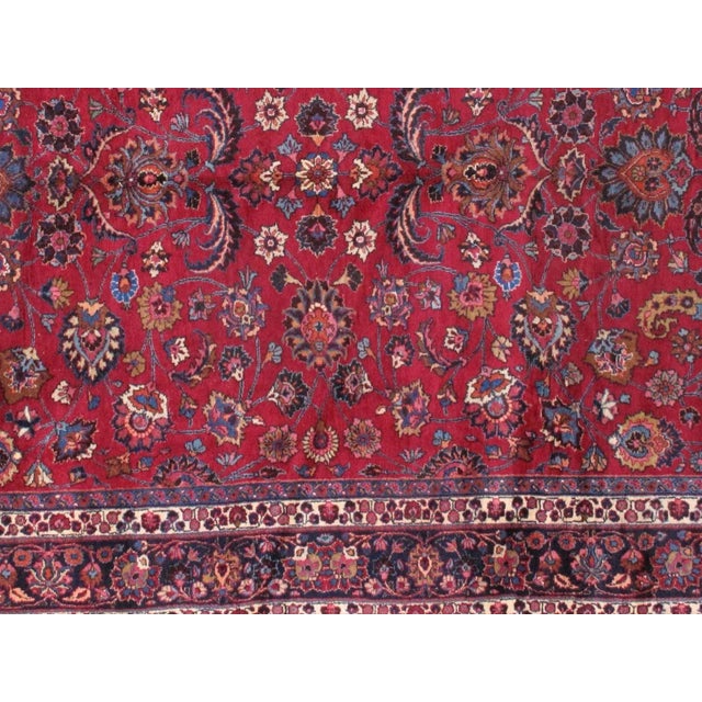 Persian 1910s Handmade Antique Persian Mashad Rug 8.7' X 11' For Sale - Image 3 of 5