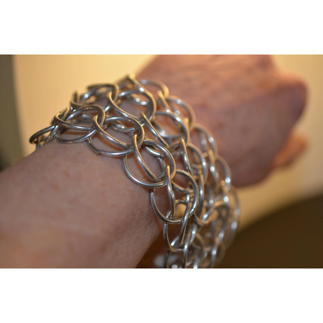Vintage Handmade 925 Silver Bracelet For Sale - Image 3 of 8