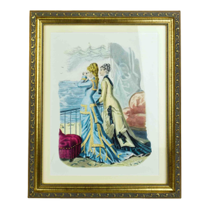 Early 20th Century Victorian Fashion Plate European Periodical Print Framed Reproduction
